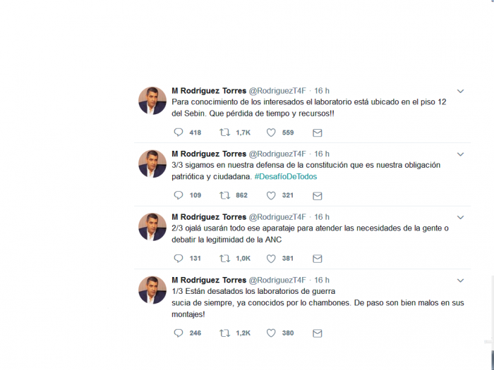 Presidente Maduro denuncia a ex ministro castrense traidor (+Pruebas) 5 25JUN 2017 TWITTER RTORRES 01