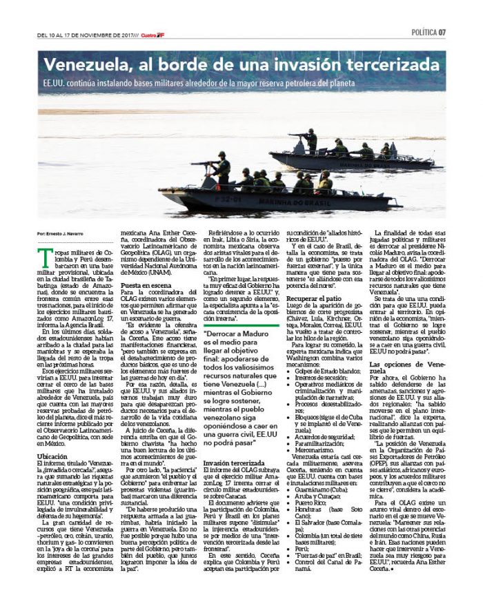Venezuela, al borde de una invasión tercerizada 2 CUATRO F 148_7