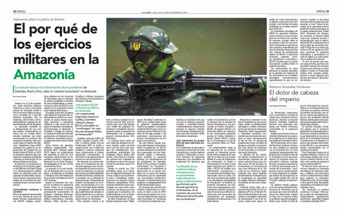 Por qué los ejercicios militares en la Amazonía apuntan a Venezuela 2 CUATRO F149_08-09