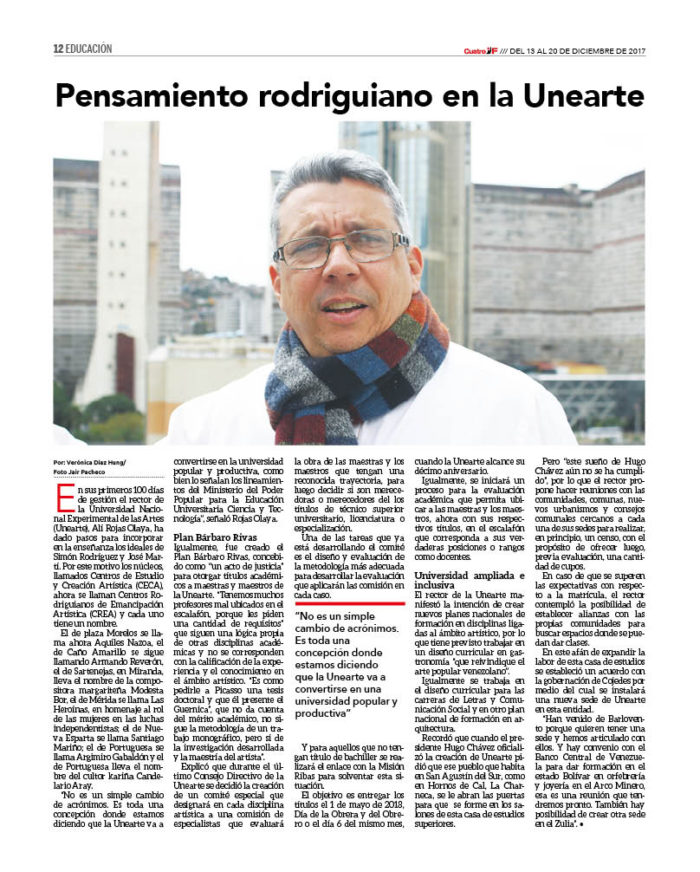 Pensamiento rodriguiano se expande en la Unearte 2 CUATRO F152_12