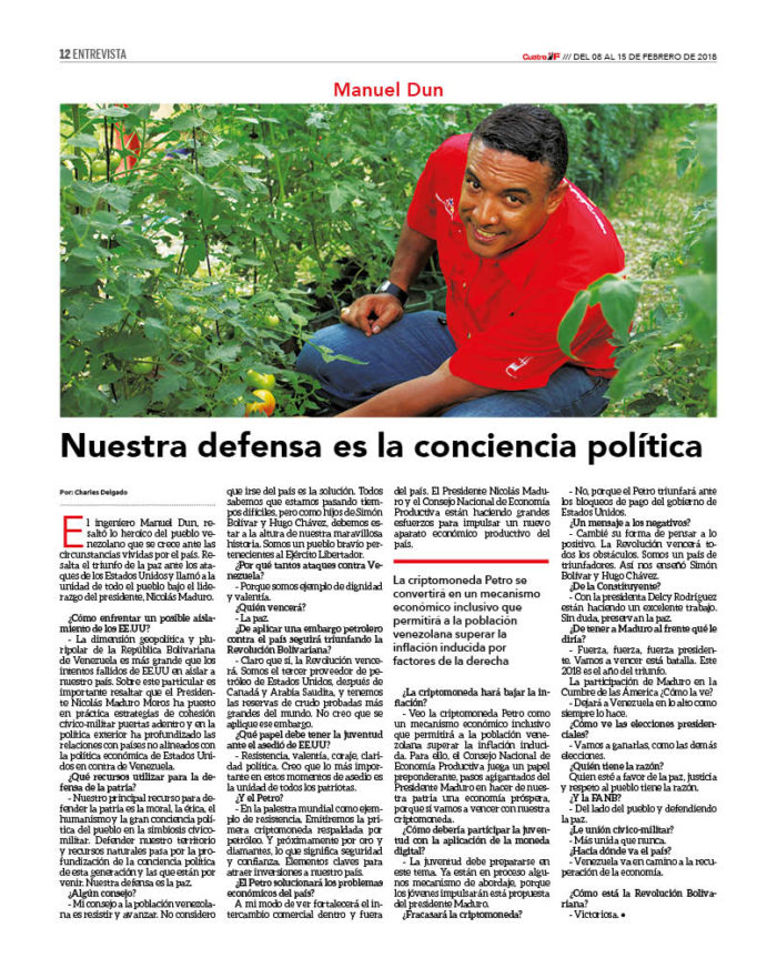 Manuel Dun: Nuestra defensa es la conciencia política 2 CUATRO157_12