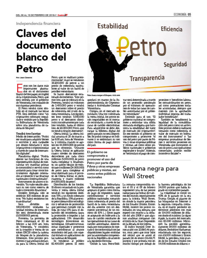 Claves del documento blanco del Petro 2 CUATRO157_5