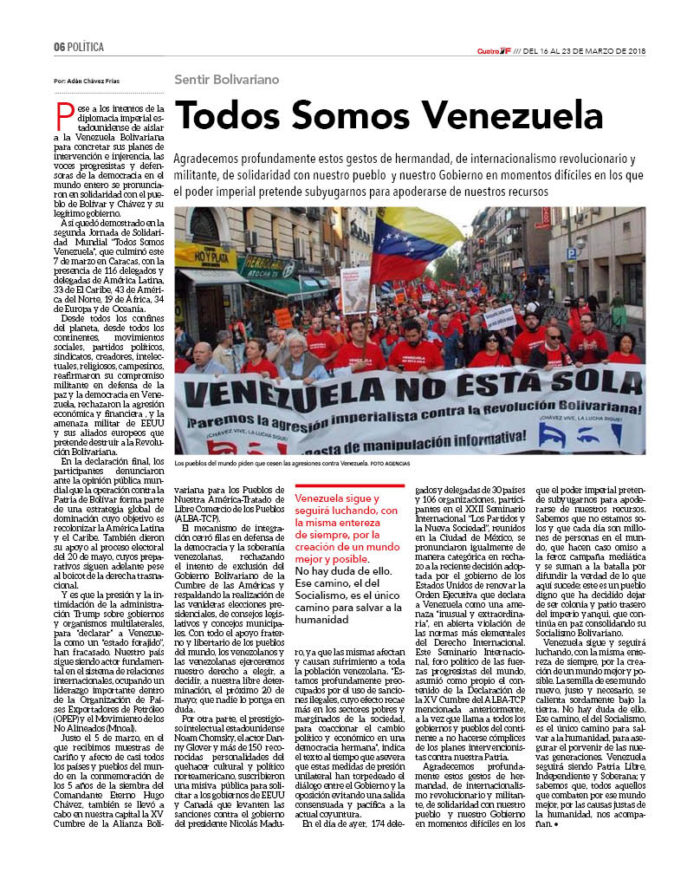 Sentir Bolivariano: Todos Somos Venezuela 2 CUATRO 162_6