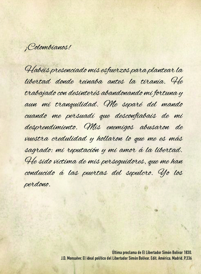 Foto del Pergamino 1 Carta empieza con colombiano