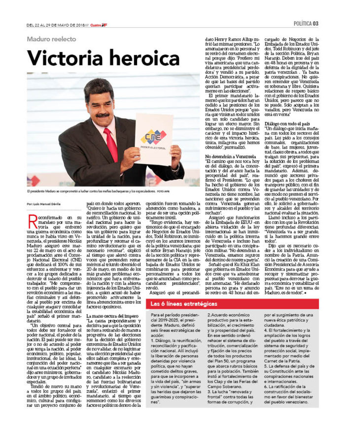 Maduro reelecto: Victoria heroica 2 Cuatro F 170_3