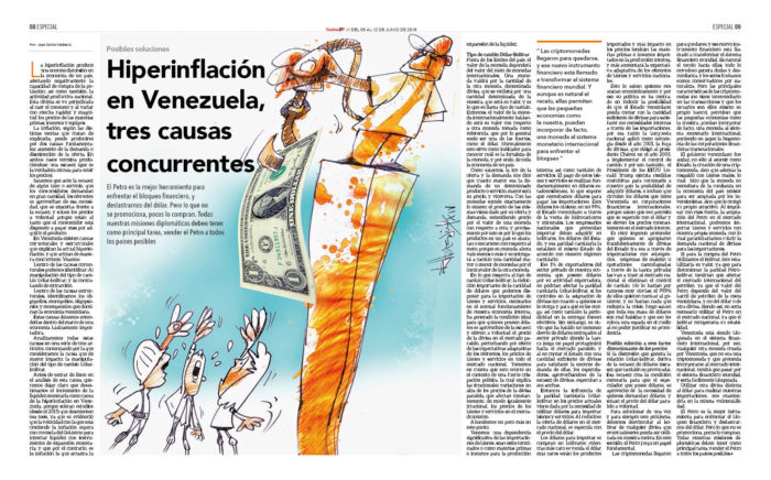 Tres causas concurrentes de la hiperinflación en Venezuela y posibles soluciones 2 CUATRO F 172_08-09