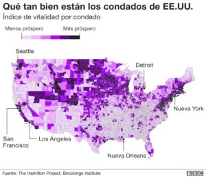 Los lugares donde viven los ricos y los pobres en Estados Unidos. 2 eeuu 2