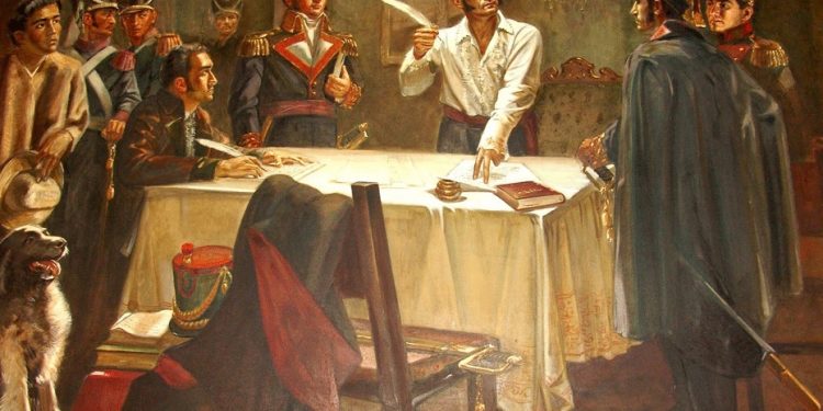 ¡Antibolivarianos, contad con la muerte! 1 El_Libertador_Simón_Bolívar_Firmando_el_Decreto_de_GUERRA_A_MUERTE_contra_los_Españoles