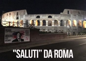 «¡POMPEO, ROMA NO TE QUIERE!» Pancarta en el Coliseo contra el secretario de Estado de Trump 9 «¡POMPEO, ROMA NO TE QUIERE!» Pancarta en el Coliseo contra el secretario de Estado de Trump