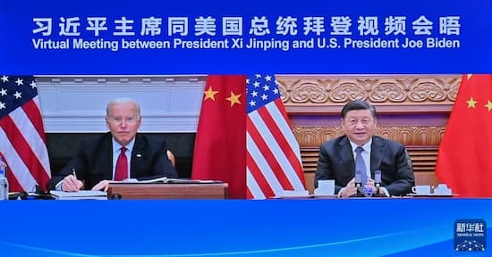 习近平同美国总统拜登举行视频会晤 1 习近平同美国总统拜登举行视频会晤