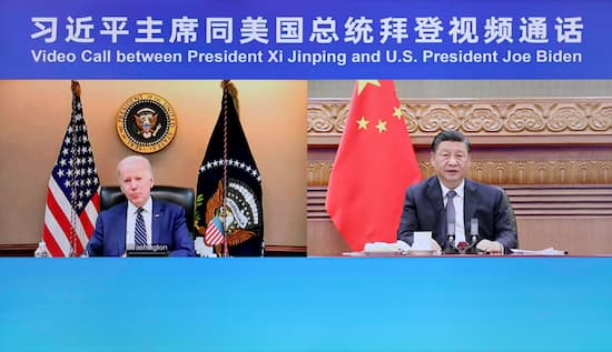 习近平同美国总统拜登视频通话 1 El Presidente Xi Jinping Sostiene una Videollamada