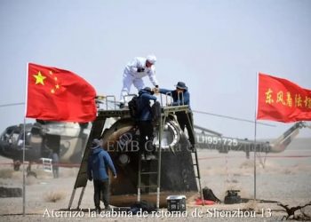 Aterriza cabina de retorno de Shenzhou 13