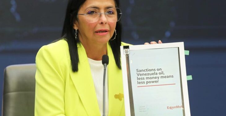 "Vicepresidenta Delcy Rodríguez denuncia plan fascista de ExxonMobil contra Venezuela" 1 «Vicepresidenta Delcy Rodríguez denuncia plan fascista de ExxonMobil contra Venezuela»