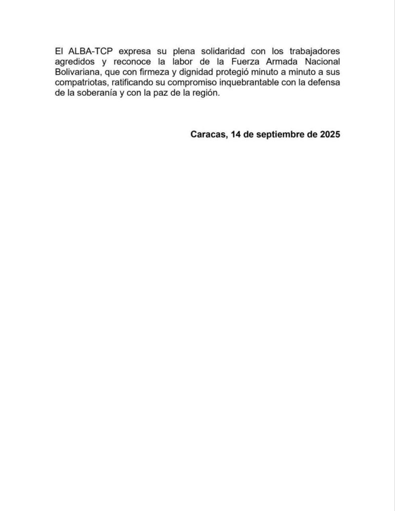 ALBA-TCP condena acto de agresión de buque estadounidense contra pesquero venezolano "Carmen Rosa" 3 img 20250914 201453 6866371621987729360748