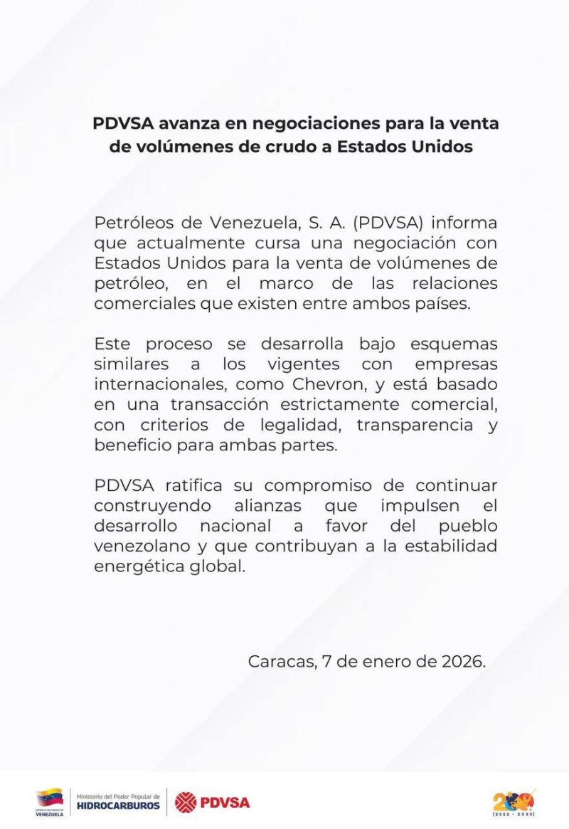Pdvsa avanza en negociaciones para la venta de volúmenes de crudo a estados unidos 2 5113955811062385545