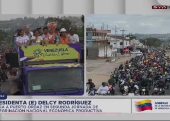Presidenta (E) Delcy Rodríguez lidera Gran Peregrinación Nacional Económica-Productiva en Ciudad Guayana: “Cero bloqueo contra Venezuela” 2 Presidenta (E) Delcy Rodríguez lidera Gran Peregrinación Nacional Económica-Productiva en Ciudad Guayana: “Cero bloqueo contra Venezuela”